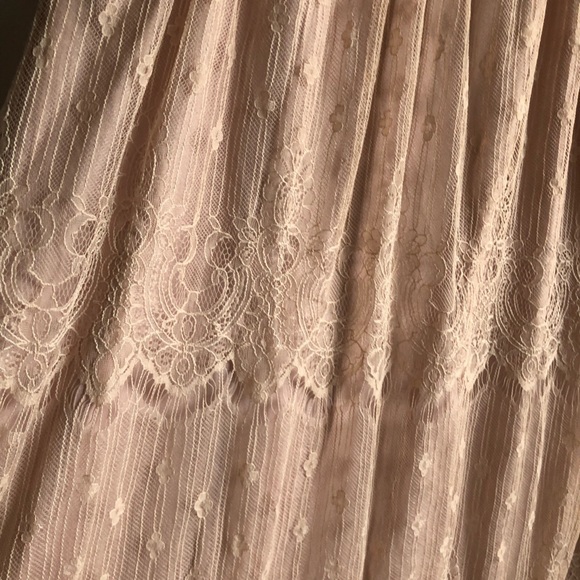 ASTR Dress Blush Pink High Neck Lace Overlay Shift Mini Sz S BNWT Anthropologie - Picture 9 of 16